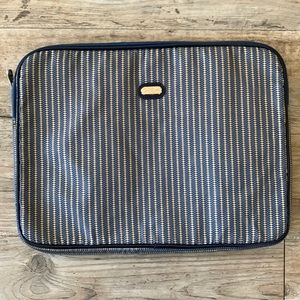Jessica Simpson Navy and Cream Striped Laptop Sleeve